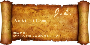 Janki Liliom névjegykártya